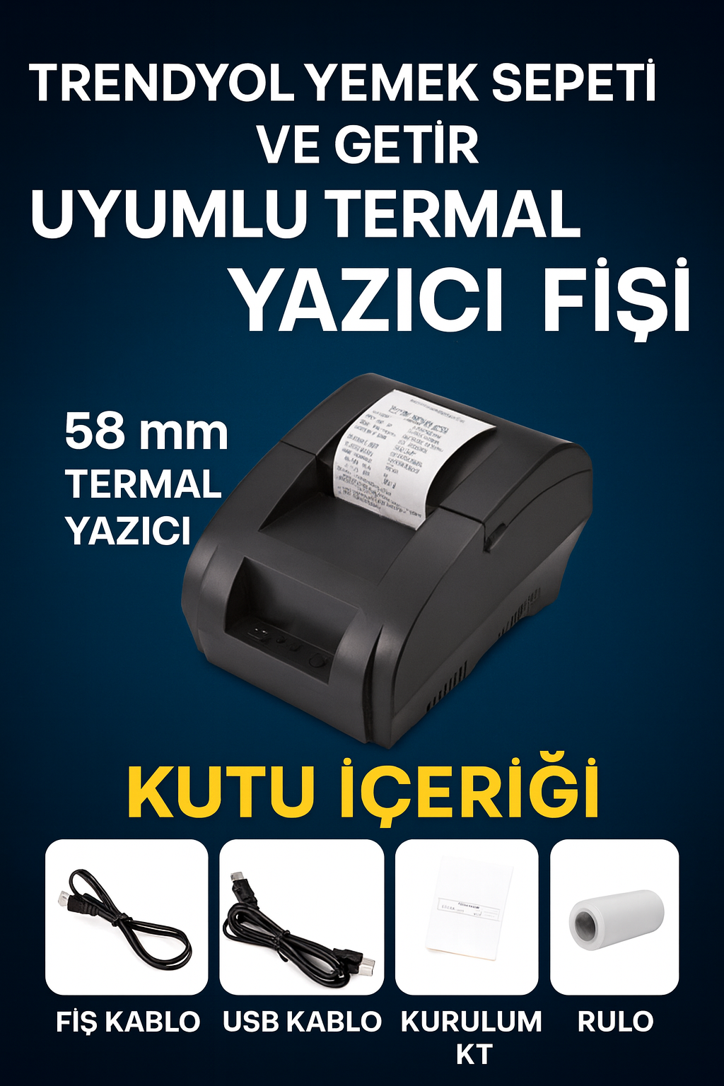 Zj 5890k 58mm Usb Termal Makbuz Ve Adisyon Yazıcısı 